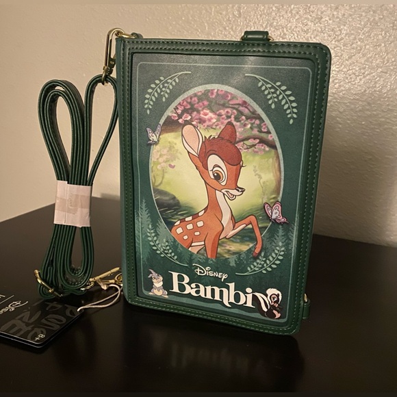 New Disney x Loungefly Bambi Story Book Cross Body BagShoulder Purse